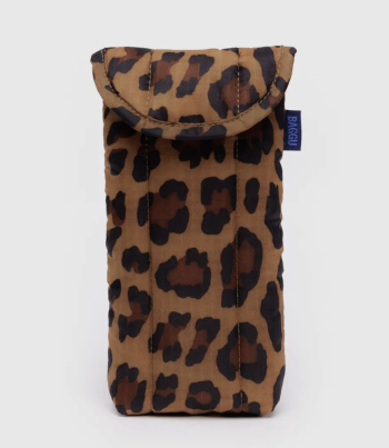 Etui lunettes matelassé léopard