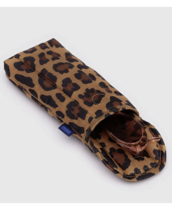 Etui lunettes matelassé léopard