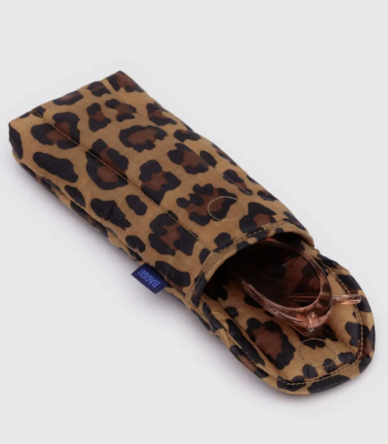 Etui lunettes matelassé léopard