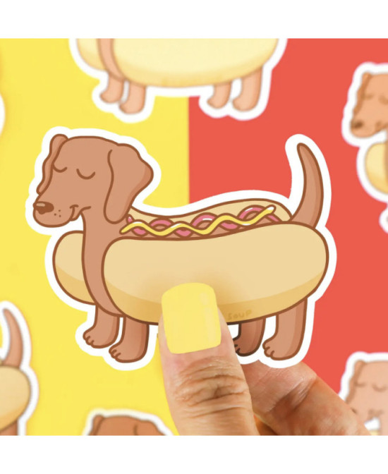 Sticker Teckel Hotdog