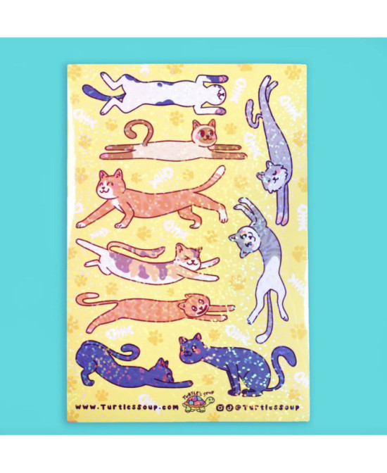 Planche de stickers Longs chats