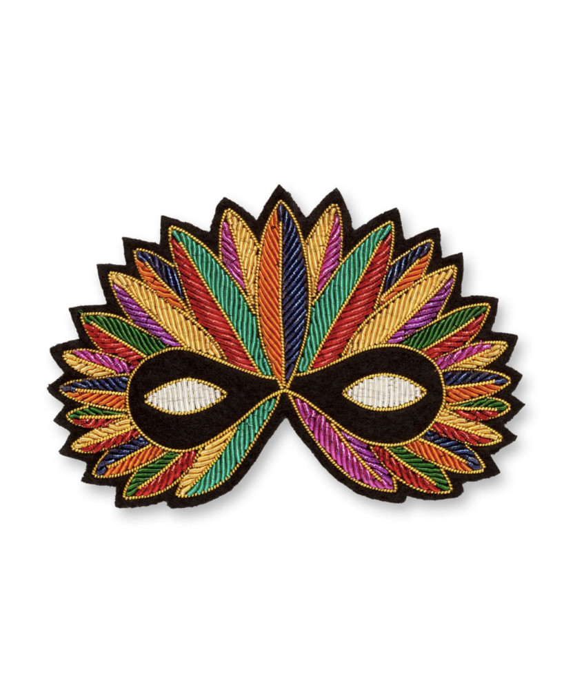 Grande broche brodée Loup