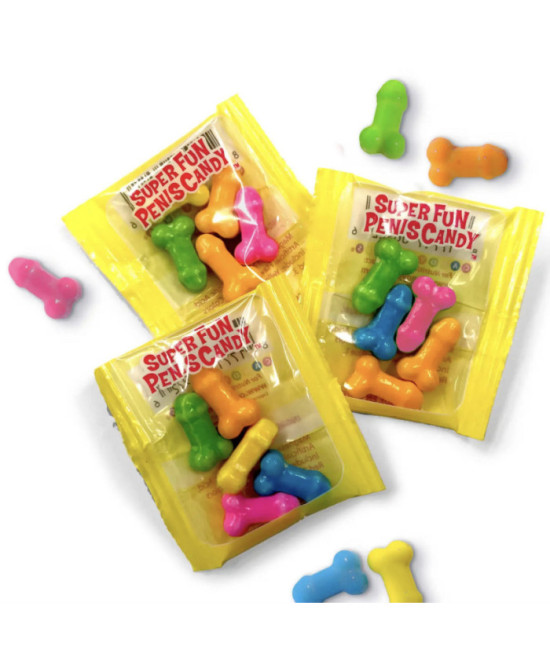 Mini sachet bonbons penis multicolores
