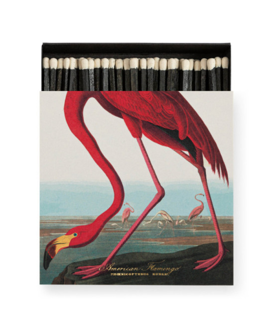Boîte carrée d'allumettes Flamant rose