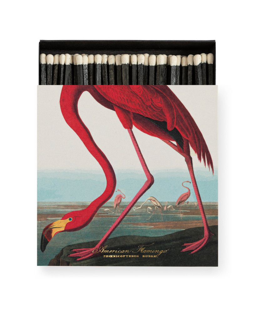 Boîte carrée d'allumettes Flamant rose