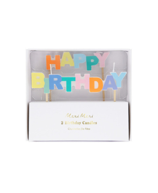 Bougies multicolores Happy Birthday