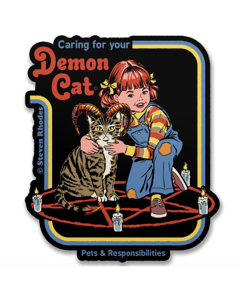 Sticker Caring for your demon cat