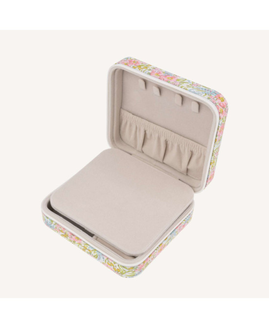 Boîte à bijoux carrée Liberty Swirling petals pink