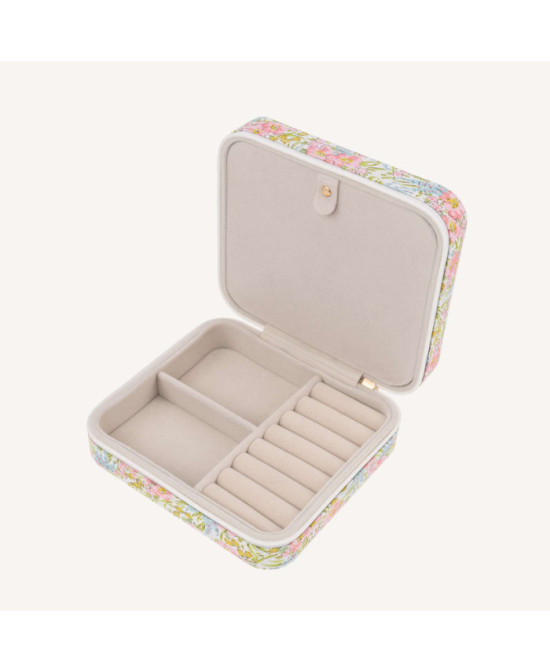 Boîte à bijoux carrée Liberty Swirling petals pink