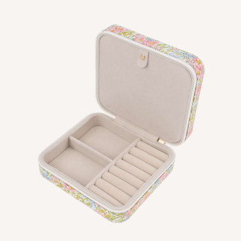 Boîte à bijoux carrée Liberty Swirling petals pink