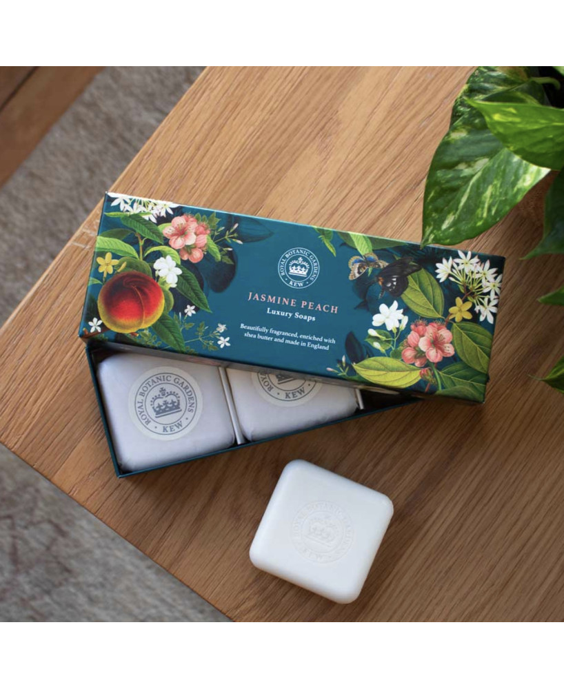Coffret 3 savons Kew Gardens Jasmin et pêche