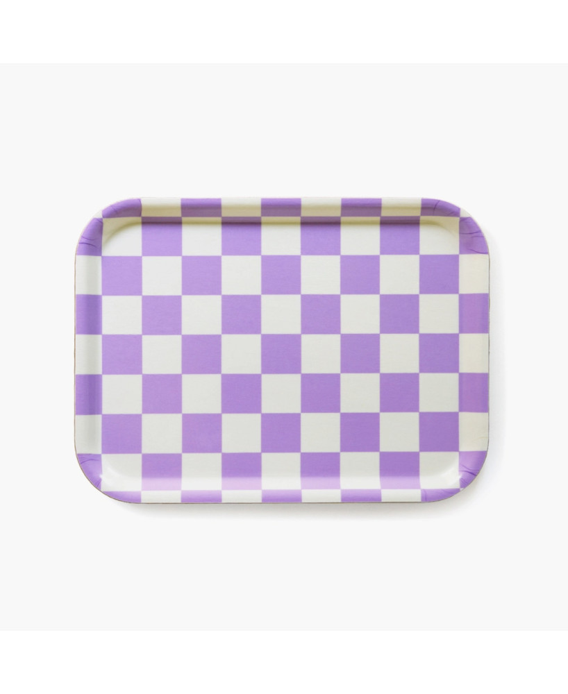 Plateau rectangulaire damier lilac